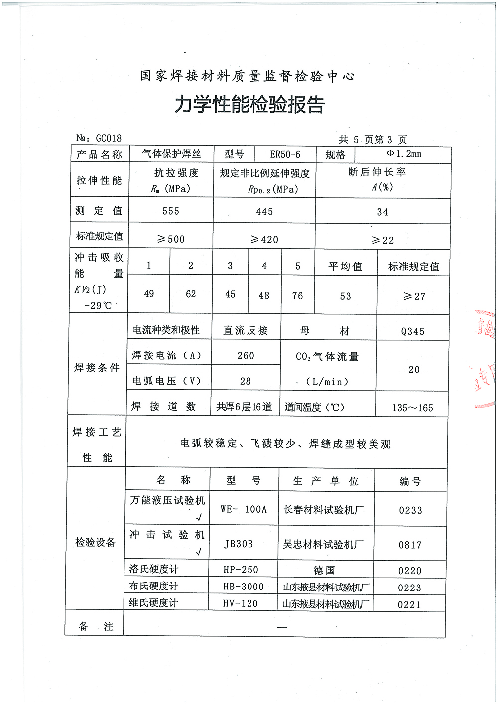 氣體保護(hù)焊絲檢測(cè)報(bào)告第三頁(yè) 